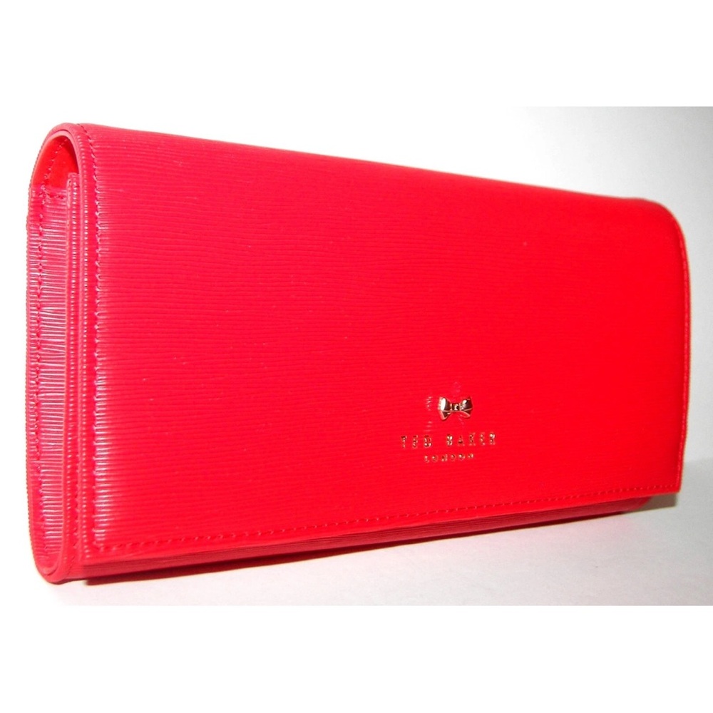 Ted Baker London Micro Bow Convertible Crossbody/Clutch Bag In Red Leather
